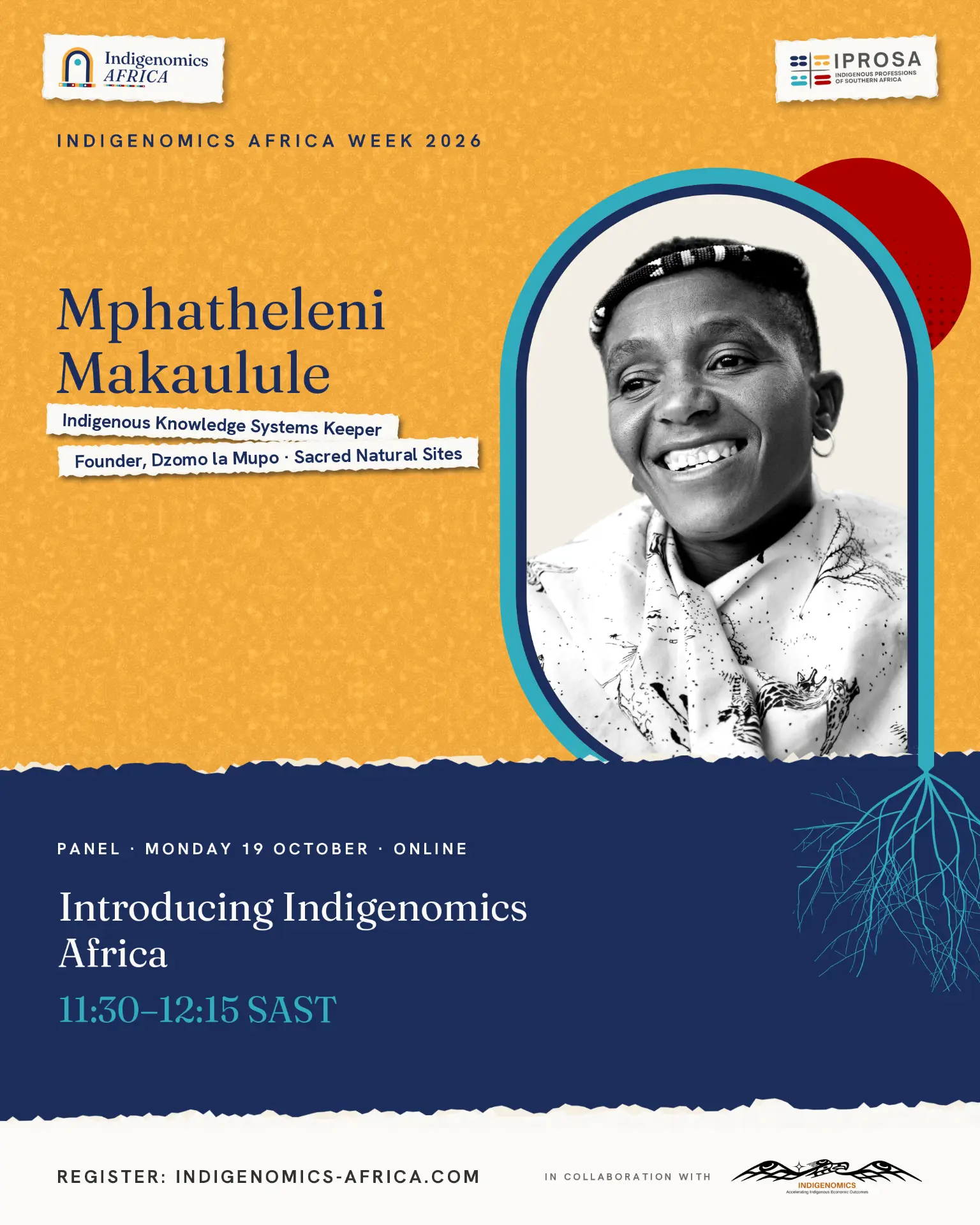 Indigenomics Africa Week speaker poster: Mphatheleni Makaulule