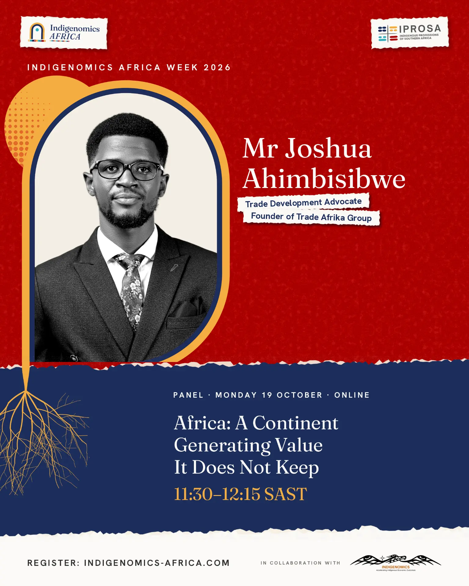 Indigenomics Africa Week speaker poster: Joshua Ahimbisibwe