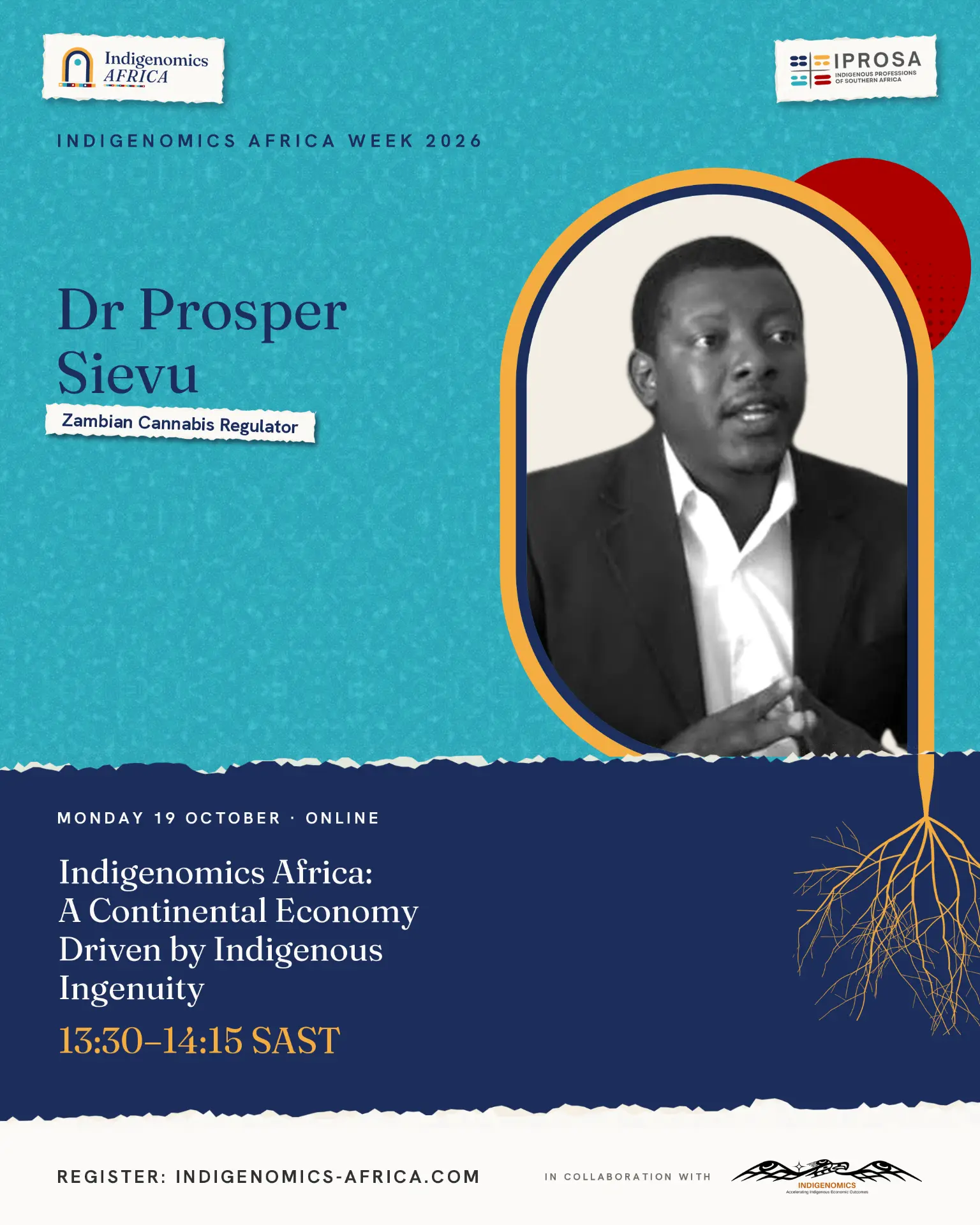 Indigenomics Africa Week speaker poster: Dr Prosper Sievu