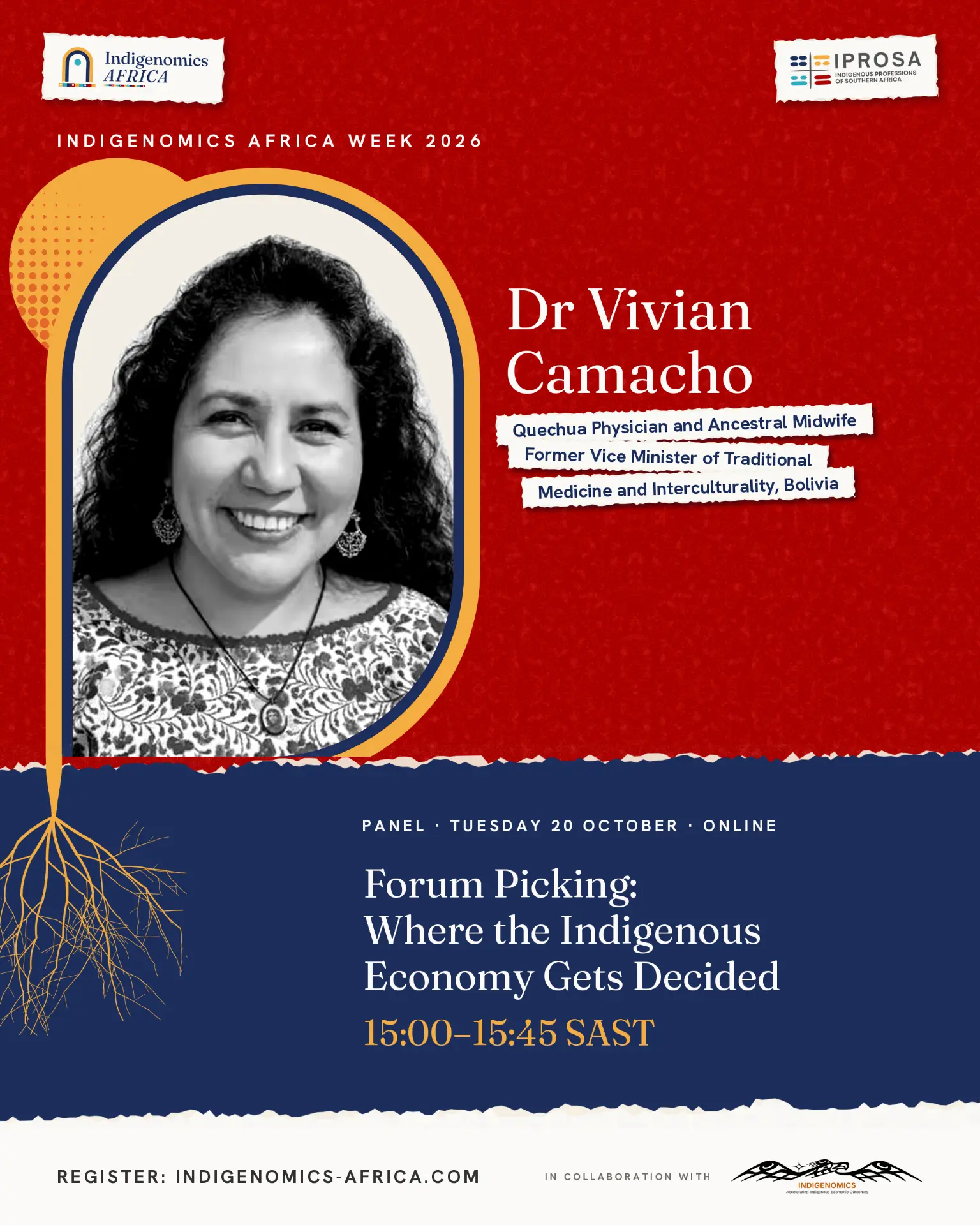 Indigenomics Africa Week speaker poster: Dr Vivian Camacho