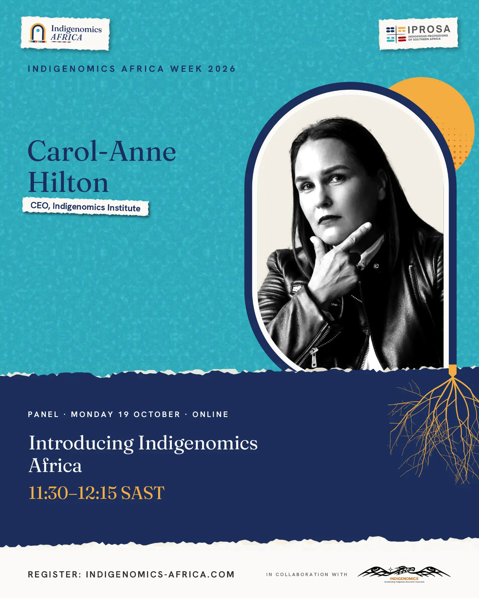 Indigenomics Africa Week speaker poster: Carol-Anne Hilton