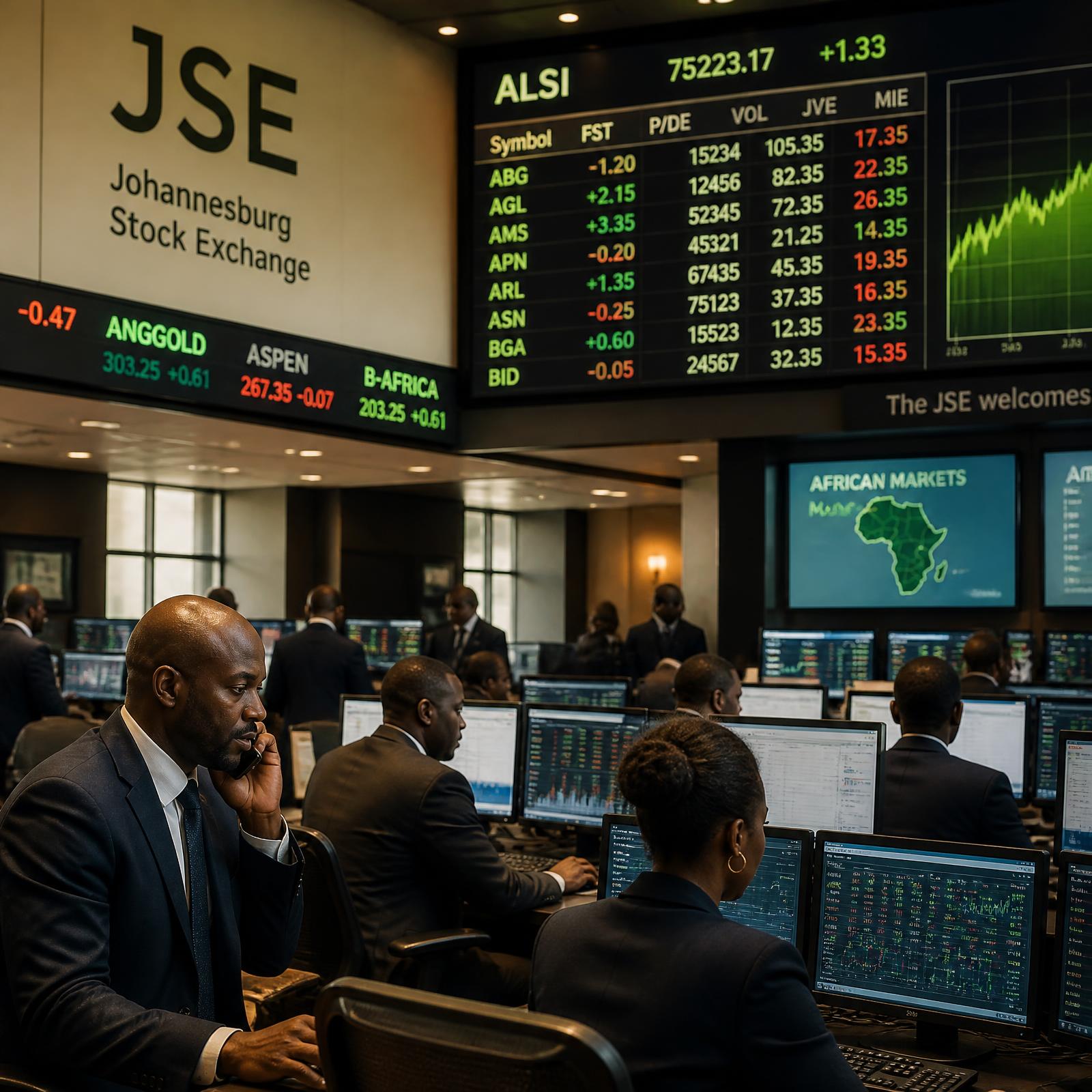 African stock exchange trading floor